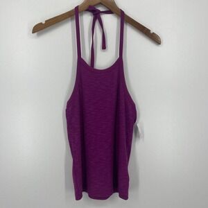 Gap Rib Tank Top Women's Size S Purple New NWT Halter Tie